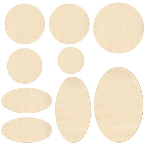 9 Stück Korbboden für Rattan, 7-24cm Ovaler/Rund Korbboden Zum Häkeln, Holzboden zum Häkeln, Taschenboden zum Häkeln für Die DIY-Bodenkorb-Stifthalter-Herstellung 9 Stück Korbboden für Rattan, 7-24cm Ovaler/Rund Korbboden Zum Häkeln, Holzboden zum Häkeln, Taschenboden zum Häkeln für Die DIY-Bodenkorb-Stifthalter-Herstellung von GBKDQQ
