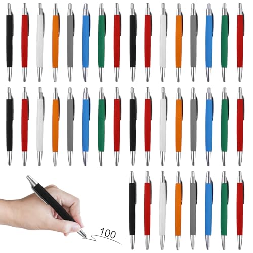 GBKDQQ 100 Stück Ergonomische Kugelschreiber, Druckkugelschreiber, Rutschfester Kulli, Großraumine Kuli für Büro und Haushalt Kulis, Schwarze Tinte, Gehäuse Bunt, Farbe zufällig GBKDQQ 100 Stück Ergonomische Kugelschreiber, Druckkugelschreiber, Rutschfester Kulli, Großraumine Kuli für Büro und Haushalt Kulis, Schwarze Tinte, Gehäuse Bunt, Farbe zufällig von GBKDQQ