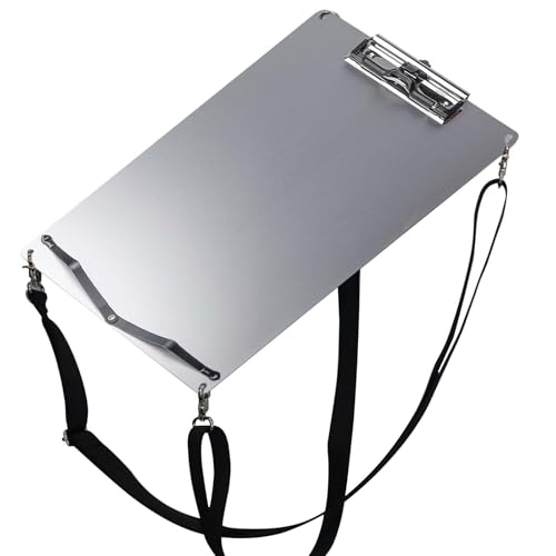 Klemmbrett Aluminium, zwei Klemme-Klemmbretter mit 88-154 cm verstellbarem Schultergurt, DIN A4, Geeignet für Künstler, Ingenieure und Architekten (23.5 x 33 cm) von GBKDQQ