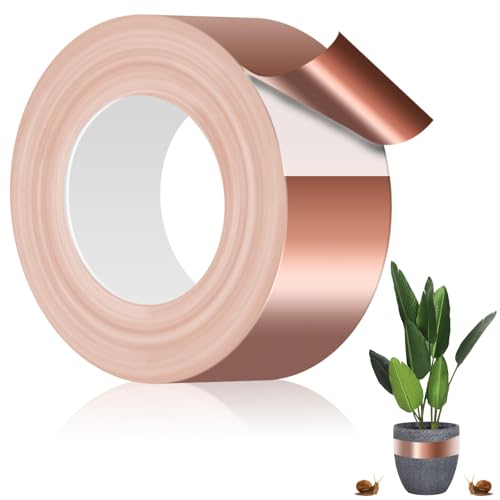 Kupferband Gegen Schnecken: 50mm x 30M Kupferfolienband, Electrical Tape EMI Abschirmung Kupferband Selbstklebend, Kupferfolie Klebeband Schneckenschutz Hochbeet Copper tape für Garten Schneckenabwehr Kupferband Gegen Schnecken: 50mm x 30M Kupferfolienband, Electrical Tape EMI Abschirmung Kupferband Selbstklebend, Kupferfolie Klebeband Schneckenschutz Hochbeet Copper tape für Garten Schneckenabwehr von GBKDQQ