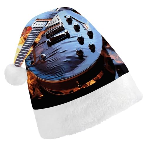 GBNMQED Weihnachtsmütze, Weihnachtsmannmützen für Erwachsene, Komfort, Weihnachtsmütze, magische E-Gitarre, Musik, bedruckt, Weihnachtsmütze für Neujahr, festliche Party, Weihnachts-Kopfschmuck GBNMQED Weihnachtsmütze, Weihnachtsmannmützen für Erwachsene, Komfort, Weihnachtsmütze, magische E-Gitarre, Musik, bedruckt, Weihnachtsmütze für Neujahr, festliche Party, Weihnachts-Kopfschmuck von GBNMQED