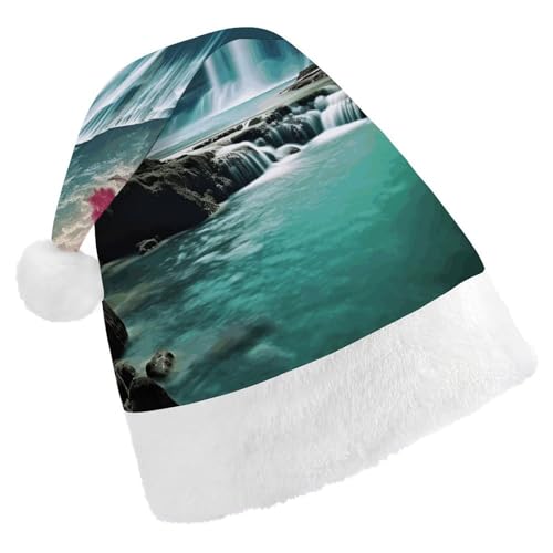 GBNMQED Weihnachtsmütze, Weihnachtsmannmützen für Erwachsene, Komfort-Weihnachtsmütze, Wasserfall, natürliche Landschaft, bedruckt, Weihnachtsmütze für Neujahr, festliche Party, Weihnachts-Kopfschmuck GBNMQED Weihnachtsmütze, Weihnachtsmannmützen für Erwachsene, Komfort-Weihnachtsmütze, Wasserfall, natürliche Landschaft, bedruckt, Weihnachtsmütze für Neujahr, festliche Party, Weihnachts-Kopfschmuck von GBNMQED