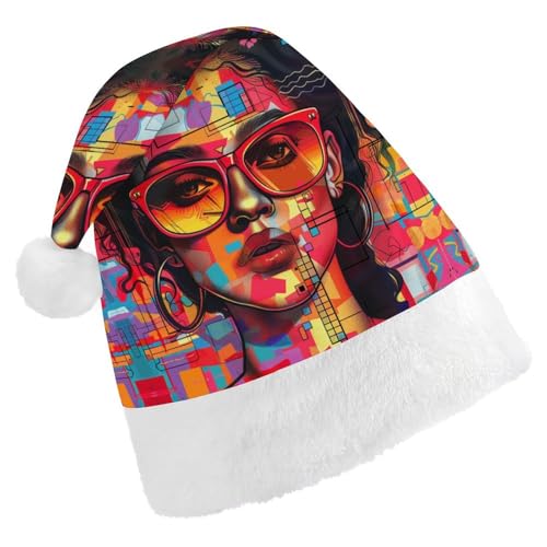 GBNMQED Weihnachtsmütze, Weihnachtsmannmützen für Erwachsene, bequem, Weihnachtsmütze, Mädchen, mit Sonnenbrille, bedruckt, Weihnachtsmütze für Neujahr, festliche Party, Weihnachts-Kopfschmuck GBNMQED Weihnachtsmütze, Weihnachtsmannmützen für Erwachsene, bequem, Weihnachtsmütze, Mädchen, mit Sonnenbrille, bedruckt, Weihnachtsmütze für Neujahr, festliche Party, Weihnachts-Kopfschmuck von GBNMQED