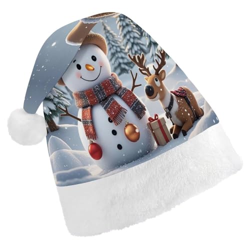 GBNMQED Weihnachtsmütze, Weihnachtsmannmützen für Erwachsene, bequem, Weihnachtsmütze, Schneemann, Elch, Geschenk, bedruckt, Weihnachtsmütze für Neujahr, festliche Party, Weihnachts-Kopfschmuck GBNMQED Weihnachtsmütze, Weihnachtsmannmützen für Erwachsene, bequem, Weihnachtsmütze, Schneemann, Elch, Geschenk, bedruckt, Weihnachtsmütze für Neujahr, festliche Party, Weihnachts-Kopfschmuck von GBNMQED