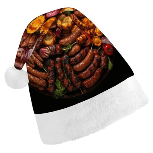 GBNMQED Weihnachtsmütze, Weihnachtsmannmützen für Erwachsene, bequem, Weihnachtsmütze, Wurst, Grill, bedruckt, Weihnachtsmütze für Neujahr, festliche Party, Weihnachts-Kopfschmuck GBNMQED Weihnachtsmütze, Weihnachtsmannmützen für Erwachsene, bequem, Weihnachtsmütze, Wurst, Grill, bedruckt, Weihnachtsmütze für Neujahr, festliche Party, Weihnachts-Kopfschmuck von GBNMQED