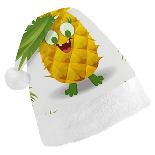 GBNMQED Weihnachtsmütze, Weihnachtsmannmützen für Erwachsene, bequeme Weihnachtsmütze, Ananas, bedruckt, Weihnachtsmütze für Neujahr, festliche Party, Weihnachts-Kopfschmuck GBNMQED Weihnachtsmütze, Weihnachtsmannmützen für Erwachsene, bequeme Weihnachtsmütze, Ananas, bedruckt, Weihnachtsmütze für Neujahr, festliche Party, Weihnachts-Kopfschmuck von GBNMQED
