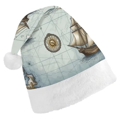 GBNMQED Weihnachtsmütze, Weihnachtsmannmützen für Erwachsene, bequeme Weihnachtsmütze, Bootskarte, bedruckt, Weihnachtsmütze für Neujahr, festliche Party, Weihnachts-Kopfschmuck GBNMQED Weihnachtsmütze, Weihnachtsmannmützen für Erwachsene, bequeme Weihnachtsmütze, Bootskarte, bedruckt, Weihnachtsmütze für Neujahr, festliche Party, Weihnachts-Kopfschmuck von GBNMQED