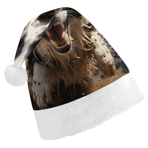 GBNMQED Weihnachtsmütze, Weihnachtsmannmützen für Erwachsene, bequeme Weihnachtsmütze, Pastor, Border Collie, bedruckt, Weihnachtsmütze für Neujahr, festliche Party, Weihnachts-Kopfschmuck GBNMQED Weihnachtsmütze, Weihnachtsmannmützen für Erwachsene, bequeme Weihnachtsmütze, Pastor, Border Collie, bedruckt, Weihnachtsmütze für Neujahr, festliche Party, Weihnachts-Kopfschmuck von GBNMQED