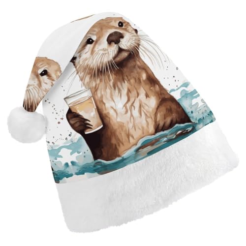 GBNMQED Weihnachtsmütze, Weihnachtsmannmützen für Erwachsene, bequeme Weihnachtsmütze, Seeotter, bedruckt, Weihnachtsmütze für Neujahr, festliche Party, Weihnachts-Kopfschmuck GBNMQED Weihnachtsmütze, Weihnachtsmannmützen für Erwachsene, bequeme Weihnachtsmütze, Seeotter, bedruckt, Weihnachtsmütze für Neujahr, festliche Party, Weihnachts-Kopfschmuck von GBNMQED