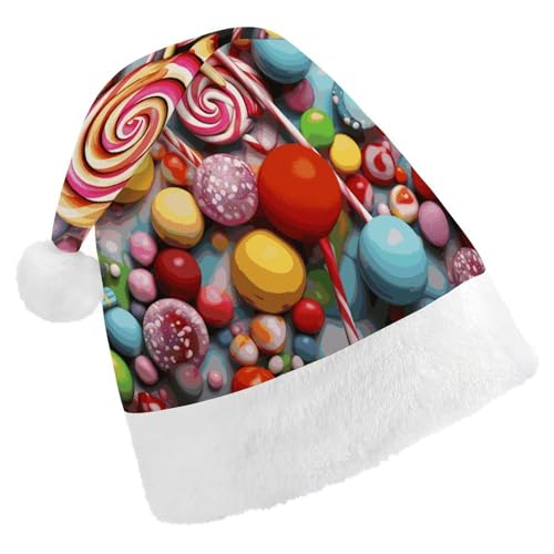 GBNMQED Weihnachtsmütze, Weihnachtsmannmützen für Erwachsene, bequeme Weihnachtsmütze, Süßigkeiten-Druck, Weihnachtsmütze für Neujahr, festliche Party, Weihnachts-Kopfschmuck GBNMQED Weihnachtsmütze, Weihnachtsmannmützen für Erwachsene, bequeme Weihnachtsmütze, Süßigkeiten-Druck, Weihnachtsmütze für Neujahr, festliche Party, Weihnachts-Kopfschmuck von GBNMQED