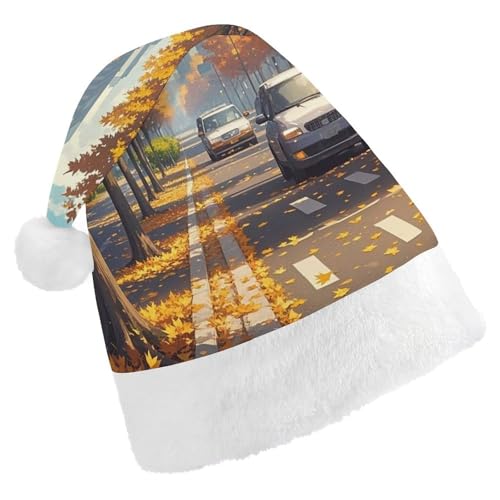 GBNMQED Weihnachtsmütze, Weihnachtsmannmützen für Erwachsene, bequeme Weihnachtsmütze, Urban Street View, bedruckt, Weihnachtsmütze für Neujahr, festliche Party, Weihnachts-Kopfschmuck GBNMQED Weihnachtsmütze, Weihnachtsmannmützen für Erwachsene, bequeme Weihnachtsmütze, Urban Street View, bedruckt, Weihnachtsmütze für Neujahr, festliche Party, Weihnachts-Kopfschmuck von GBNMQED