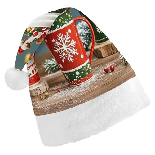 GBNMQED Weihnachtsmütze, Weihnachtsmannmützen für Erwachsene, bequeme Weihnachtsmütze, Wintergetränke, bedruckt, Weihnachtsmütze für Neujahr, festliche Party, Weihnachts-Kopfschmuck GBNMQED Weihnachtsmütze, Weihnachtsmannmützen für Erwachsene, bequeme Weihnachtsmütze, Wintergetränke, bedruckt, Weihnachtsmütze für Neujahr, festliche Party, Weihnachts-Kopfschmuck von GBNMQED