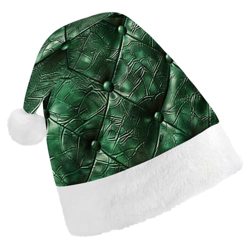 GBNMQED Weihnachtsmütze, Weihnachtsmannmützen für Erwachsene, bequeme Weihnachtsmütze, grüne Ledertextur, bedruckt, Weihnachtsmütze für Neujahr, festliche Party, Weihnachts-Kopfschmuck GBNMQED Weihnachtsmütze, Weihnachtsmannmützen für Erwachsene, bequeme Weihnachtsmütze, grüne Ledertextur, bedruckt, Weihnachtsmütze für Neujahr, festliche Party, Weihnachts-Kopfschmuck von GBNMQED