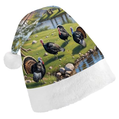 GBNMQED Weihnachtsmütze für Erwachsene, bequeme Weihnachtsmütze, Frühlingsspaziergang, bedruckt, Weihnachtsmütze für Neujahr, festliche Party, Weihnachts-Kopfschmuck GBNMQED Weihnachtsmütze für Erwachsene, bequeme Weihnachtsmütze, Frühlingsspaziergang, bedruckt, Weihnachtsmütze für Neujahr, festliche Party, Weihnachts-Kopfschmuck von GBNMQED