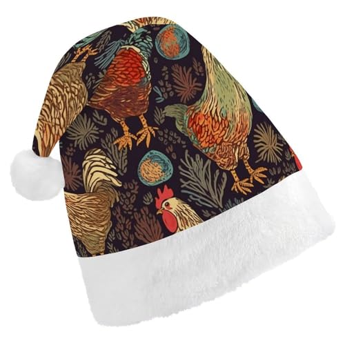 GBNMQED Weihnachtsmütze für Erwachsene, bequeme Weihnachtsmütze, Huhn-Druck, bedruckt, Weihnachtsmütze für Neujahr, festliche Party, Weihnachts-Kopfschmuck GBNMQED Weihnachtsmütze für Erwachsene, bequeme Weihnachtsmütze, Huhn-Druck, bedruckt, Weihnachtsmütze für Neujahr, festliche Party, Weihnachts-Kopfschmuck von GBNMQED