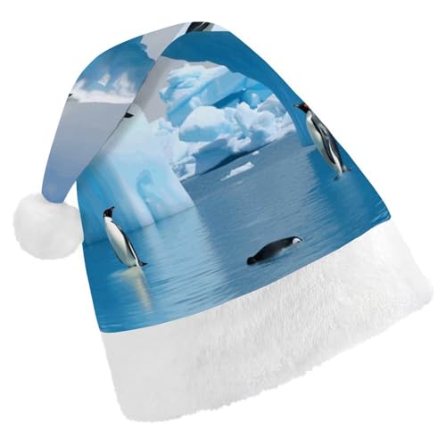 GBNMQED Weihnachtsmütze für Erwachsene, bequeme Weihnachtsmütze, Pinguine auf dem Eisberg, bedruckt, Weihnachtsmütze für Neujahr, festliche Party, Weihnachts-Kopfschmuck GBNMQED Weihnachtsmütze für Erwachsene, bequeme Weihnachtsmütze, Pinguine auf dem Eisberg, bedruckt, Weihnachtsmütze für Neujahr, festliche Party, Weihnachts-Kopfschmuck von GBNMQED
