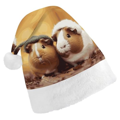 GBNMQED Weihnachtsmütze für Erwachsene, bequeme Weihnachtsmütze, niedliches Meerschweinchen, bedruckt, Weihnachtsmütze für Neujahr, festliche Party, Weihnachts-Kopfschmuck GBNMQED Weihnachtsmütze für Erwachsene, bequeme Weihnachtsmütze, niedliches Meerschweinchen, bedruckt, Weihnachtsmütze für Neujahr, festliche Party, Weihnachts-Kopfschmuck von GBNMQED