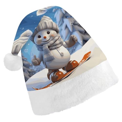 GBNMQED Weihnachtsmütze für Erwachsene, bequeme Weihnachtsmütze, niedliches Snowboard, Schneemann, bedruckt, Weihnachtsmütze für Neujahr, festliche Party, Weihnachts-Kopfschmuck GBNMQED Weihnachtsmütze für Erwachsene, bequeme Weihnachtsmütze, niedliches Snowboard, Schneemann, bedruckt, Weihnachtsmütze für Neujahr, festliche Party, Weihnachts-Kopfschmuck von GBNMQED