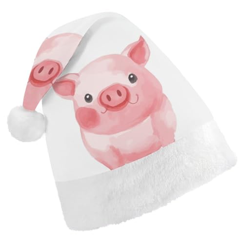 GBNMQED Weihnachtsmütze für Erwachsene, bequeme Weihnachtsmütze, niedliches rosa Schwein, bedruckt, Weihnachtsmütze für Neujahr, festliche Party, Weihnachts-Kopfschmuck GBNMQED Weihnachtsmütze für Erwachsene, bequeme Weihnachtsmütze, niedliches rosa Schwein, bedruckt, Weihnachtsmütze für Neujahr, festliche Party, Weihnachts-Kopfschmuck von GBNMQED