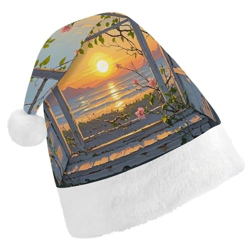 GBNMQED Weihnachtsmütze für Erwachsene, bequeme Weihnachtsmütze, wenn die Sonne untergeht, bedruckte Weihnachtsmütze für Neujahr, festliche Party, Weihnachts-Kopfschmuck GBNMQED Weihnachtsmütze für Erwachsene, bequeme Weihnachtsmütze, wenn die Sonne untergeht, bedruckte Weihnachtsmütze für Neujahr, festliche Party, Weihnachts-Kopfschmuck von GBNMQED