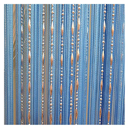 GBSONGLIANGBO Fadenvorhang,Perlenvorhang 12 Farbe Perlen Linie Vorhang Moderne Garn gefärbte Vorhänge for Wohnzimmertür Hotel Café Innendekoration Feste Vorhang(Blue) von GBSONGLIANGBO