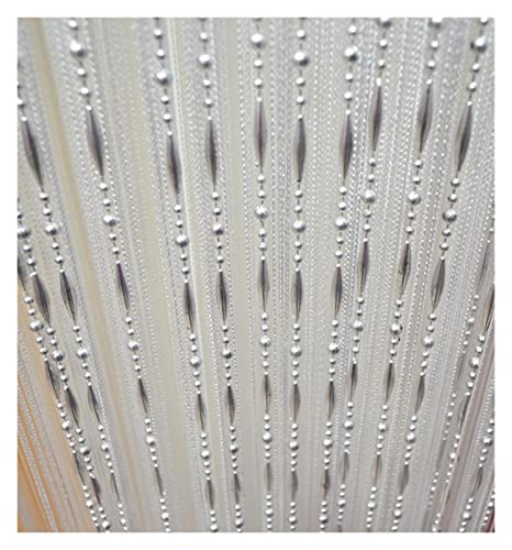 GBSONGLIANGBO Fadenvorhang,Perlenvorhang 12 Farbe Perlen Linie Vorhang Moderne Garn gefärbte Vorhänge for Wohnzimmertür Hotel Café Innendekoration Feste Vorhang(White) von GBSONGLIANGBO