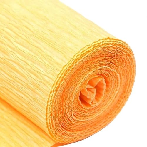 GBSONGLIANGBO Krepppapier,Krepppapier Bunt 1 Stücke 50x250cm Farbiges Krepppapier Basteln DIY Blumen Dekoration Geschenkpapier Bastelrolle Origami Handgemachtes zerknittertes Papier(Aurantium) von GBSONGLIANGBO