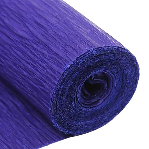 GBSONGLIANGBO Krepppapier,Krepppapier Bunt 1 Stücke 50x250cm Farbiges Krepppapier Basteln DIY Blumen Dekoration Geschenkpapier Bastelrolle Origami Handgemachtes zerknittertes Papier(Blue01) von GBSONGLIANGBO