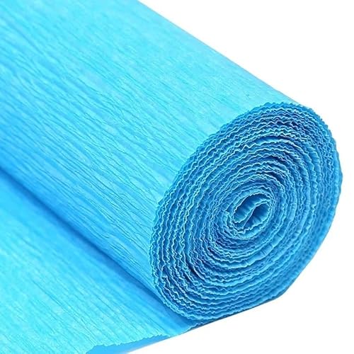 GBSONGLIANGBO Krepppapier,Krepppapier Bunt 1 Stücke 50x250cm Farbiges Krepppapier Basteln DIY Blumen Dekoration Geschenkpapier Bastelrolle Origami Handgemachtes zerknittertes Papier(Brilliant Blue) von GBSONGLIANGBO