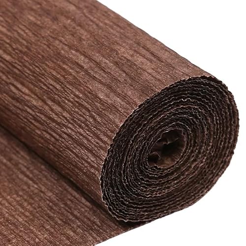 GBSONGLIANGBO Krepppapier,Krepppapier Bunt 1 Stücke 50x250cm Farbiges Krepppapier Basteln DIY Blumen Dekoration Geschenkpapier Bastelrolle Origami Handgemachtes zerknittertes Papier(Brown) von GBSONGLIANGBO