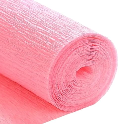 GBSONGLIANGBO Krepppapier,Krepppapier Bunt 1 Stücke 50x250cm Farbiges Krepppapier Basteln DIY Blumen Dekoration Geschenkpapier Bastelrolle Origami Handgemachtes zerknittertes Papier(Butterfly pink) von GBSONGLIANGBO