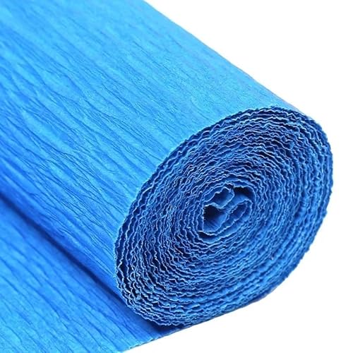 GBSONGLIANGBO Krepppapier,Krepppapier Bunt 1 Stücke 50x250cm Farbiges Krepppapier Basteln DIY Blumen Dekoration Geschenkpapier Bastelrolle Origami Handgemachtes zerknittertes Papier(Dark Blue) von GBSONGLIANGBO