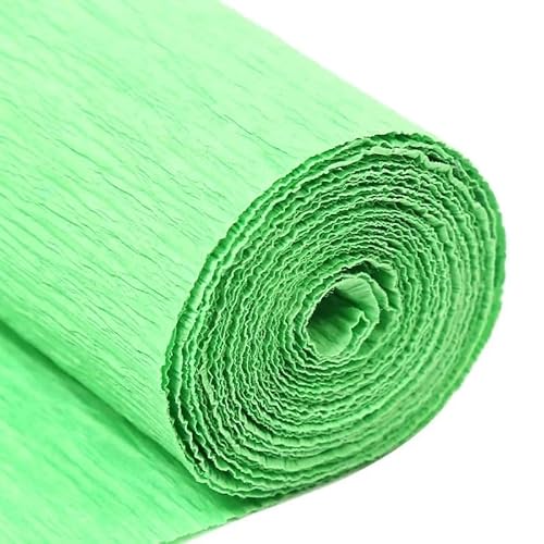 GBSONGLIANGBO Krepppapier,Krepppapier Bunt 1 Stücke 50x250cm Farbiges Krepppapier Basteln DIY Blumen Dekoration Geschenkpapier Bastelrolle Origami Handgemachtes zerknittertes Papier(Fruit Green) von GBSONGLIANGBO