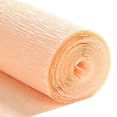 GBSONGLIANGBO Krepppapier,Krepppapier Bunt 1 Stücke 50x250cm Farbiges Krepppapier Basteln DIY Blumen Dekoration Geschenkpapier Bastelrolle Origami Handgemachtes zerknittertes Papier(Light Champagne) von GBSONGLIANGBO