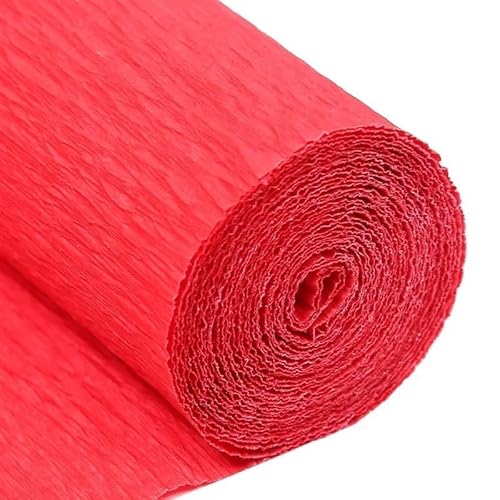 GBSONGLIANGBO Krepppapier,Krepppapier Bunt 1 Stücke 50x250cm Farbiges Krepppapier Basteln DIY Blumen Dekoration Geschenkpapier Bastelrolle Origami Handgemachtes zerknittertes Papier(Red) von GBSONGLIANGBO