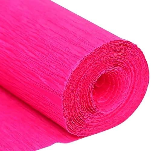 GBSONGLIANGBO Krepppapier,Krepppapier Bunt 1 Stücke 50x250cm Farbiges Krepppapier Basteln DIY Blumen Dekoration Geschenkpapier Bastelrolle Origami Handgemachtes zerknittertes Papier(Rose red) von GBSONGLIANGBO
