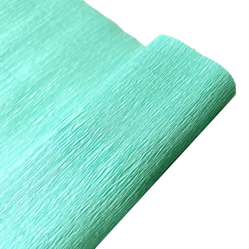 GBSONGLIANGBO Krepppapier,Krepppapier Bunt 10 Rolle 250 * 25cm Farbige Krepp Papier Rolle Origami Gefältelt Handwerk DIY Blumen Dekoration Geschenk Verpackung Papier(Light Blue) von GBSONGLIANGBO