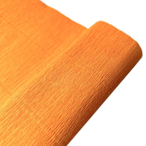 GBSONGLIANGBO Krepppapier,Krepppapier Bunt 10 Rolle 250 * 25cm Farbige Krepp Papier Rolle Origami Gefältelt Handwerk DIY Blumen Dekoration Geschenk Verpackung Papier(Orange) von GBSONGLIANGBO