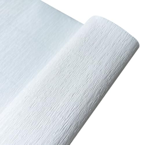 GBSONGLIANGBO Krepppapier,Krepppapier Bunt 10 Rolle 250 * 25cm Farbige Krepp Papier Rolle Origami Gefältelt Handwerk DIY Blumen Dekoration Geschenk Verpackung Papier(White) von GBSONGLIANGBO