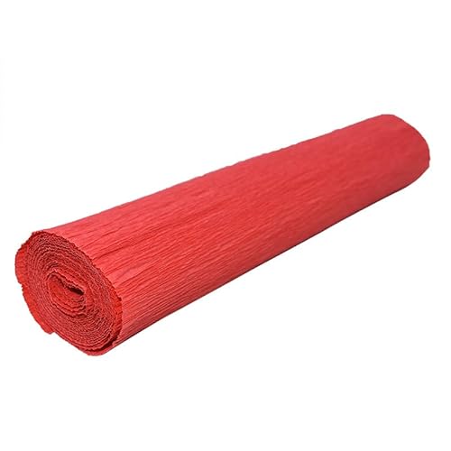 GBSONGLIANGBO Krepppapier,Krepppapier Bunt 10 Rollen 250 * 25 cm Farbige Krepppapierrolle Origami Gefälteltes Krepppapier Basteln DIY Blumen Dekoration Geschenkpapier Basteln(Red) von GBSONGLIANGBO