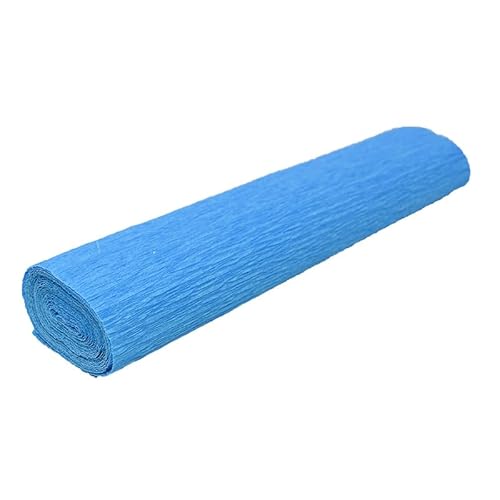 GBSONGLIANGBO Krepppapier,Krepppapier Bunt 10 Rollen 250 * 25 cm Farbige Krepppapierrolle Origami Gefälteltes Krepppapier Basteln DIY Blumen Dekoration Geschenkpapier Basteln(Sky Blue) von GBSONGLIANGBO