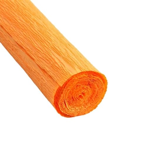 GBSONGLIANGBO Krepppapier,Krepppapier Bunt 10 Stücke Farbige Krepppapierrolle Origami Gefältelt Krepppapier Basteln DIY Blumen Dekoration Geschenkpapier Basteln Kreativ(Orange) von GBSONGLIANGBO