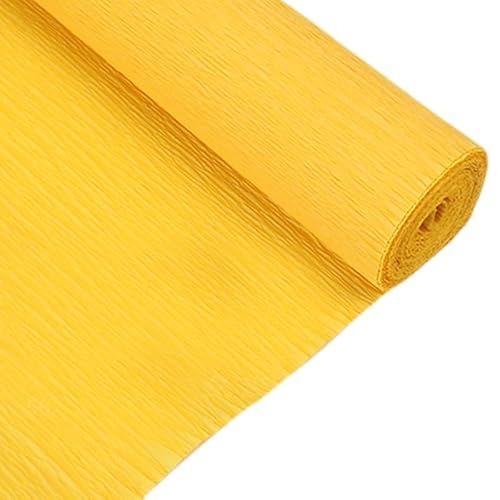 GBSONGLIANGBO Krepppapier,Krepppapier Bunt 2 Rollen 250 * 25 cm Farbige Krepppapierrolle Origami Gefälteltes Krepppapier Basteln DIY Blumen Dekoration Geschenkpapier Basteln(Deep Yellow) von GBSONGLIANGBO