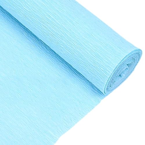 GBSONGLIANGBO Krepppapier,Krepppapier Bunt 2 Rollen 250 * 25 cm Farbige Krepppapierrolle Origami Gefälteltes Krepppapier Basteln DIY Blumen Dekoration Geschenkpapier Basteln(Light Blue) von GBSONGLIANGBO