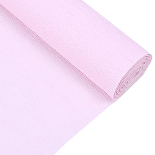 GBSONGLIANGBO Krepppapier,Krepppapier Bunt 2 Rollen 250 * 25 cm Farbige Krepppapierrolle Origami Gefälteltes Krepppapier Basteln DIY Blumen Dekoration Geschenkpapier Basteln(Light pink) von GBSONGLIANGBO