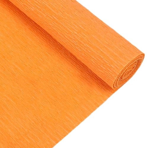 GBSONGLIANGBO Krepppapier,Krepppapier Bunt 2 Rollen 250 * 25 cm Farbige Krepppapierrolle Origami Gefälteltes Krepppapier Basteln DIY Blumen Dekoration Geschenkpapier Basteln(Orange) von GBSONGLIANGBO