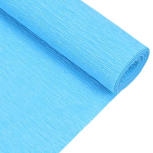GBSONGLIANGBO Krepppapier,Krepppapier Bunt 2 Rollen 250 * 25 cm Farbige Krepppapierrolle Origami Gefälteltes Krepppapier Basteln DIY Blumen Dekoration Geschenkpapier Basteln(Sky Blue) von GBSONGLIANGBO