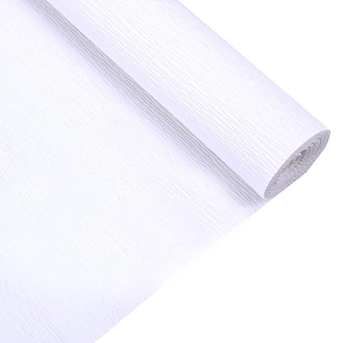 GBSONGLIANGBO Krepppapier,Krepppapier Bunt 2 Rollen 250 * 25 cm Farbige Krepppapierrolle Origami Gefälteltes Krepppapier Basteln DIY Blumen Dekoration Geschenkpapier Basteln(White) von GBSONGLIANGBO