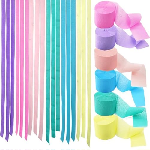 GBSONGLIANGBO Krepppapier,Krepppapier Bunt 3/6/8Pcs farbige Krepppapierrolle Origami zerknittert Krepppapier Handwerk DIY Blumen Dekoration Geschenkpapier Craf(8 6pcs) von GBSONGLIANGBO