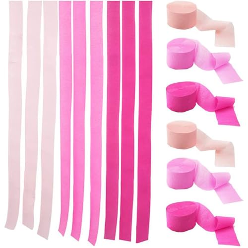 GBSONGLIANGBO Krepppapier,Krepppapier Bunt 3/6/8Pcs farbige Krepppapierrolle Origami zerknittert Krepppapier Handwerk DIY Blumen Dekoration Geschenkpapier Craf(9 6pcs) von GBSONGLIANGBO